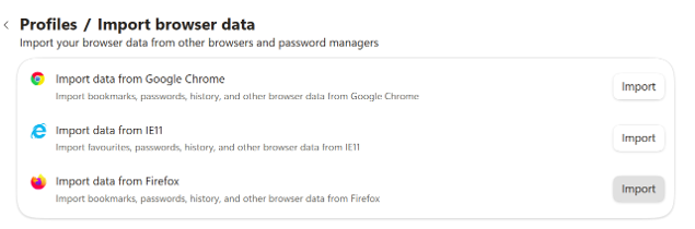 Edge import data from Firefox